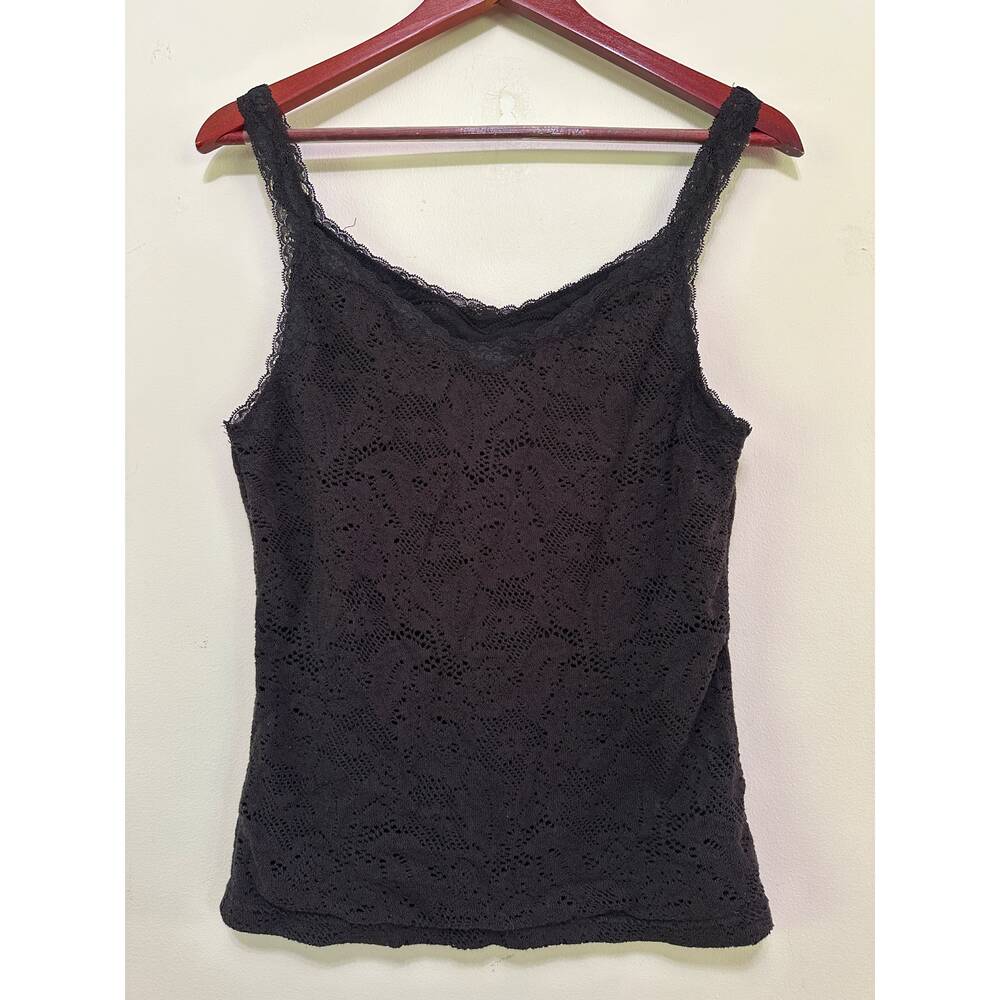 Faded Glory Black Lace Tank Top Size Large